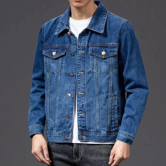 Herren Jeansjacke Vintage Stil Mit Maßgeschneiderter Passform 1