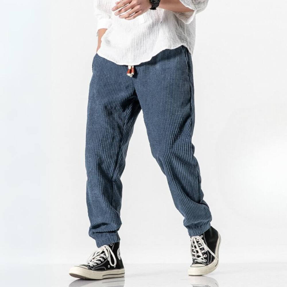 Herren Jogginghose Corduroy Mit Verstellbarem Bund Und Gerader Beinform 2