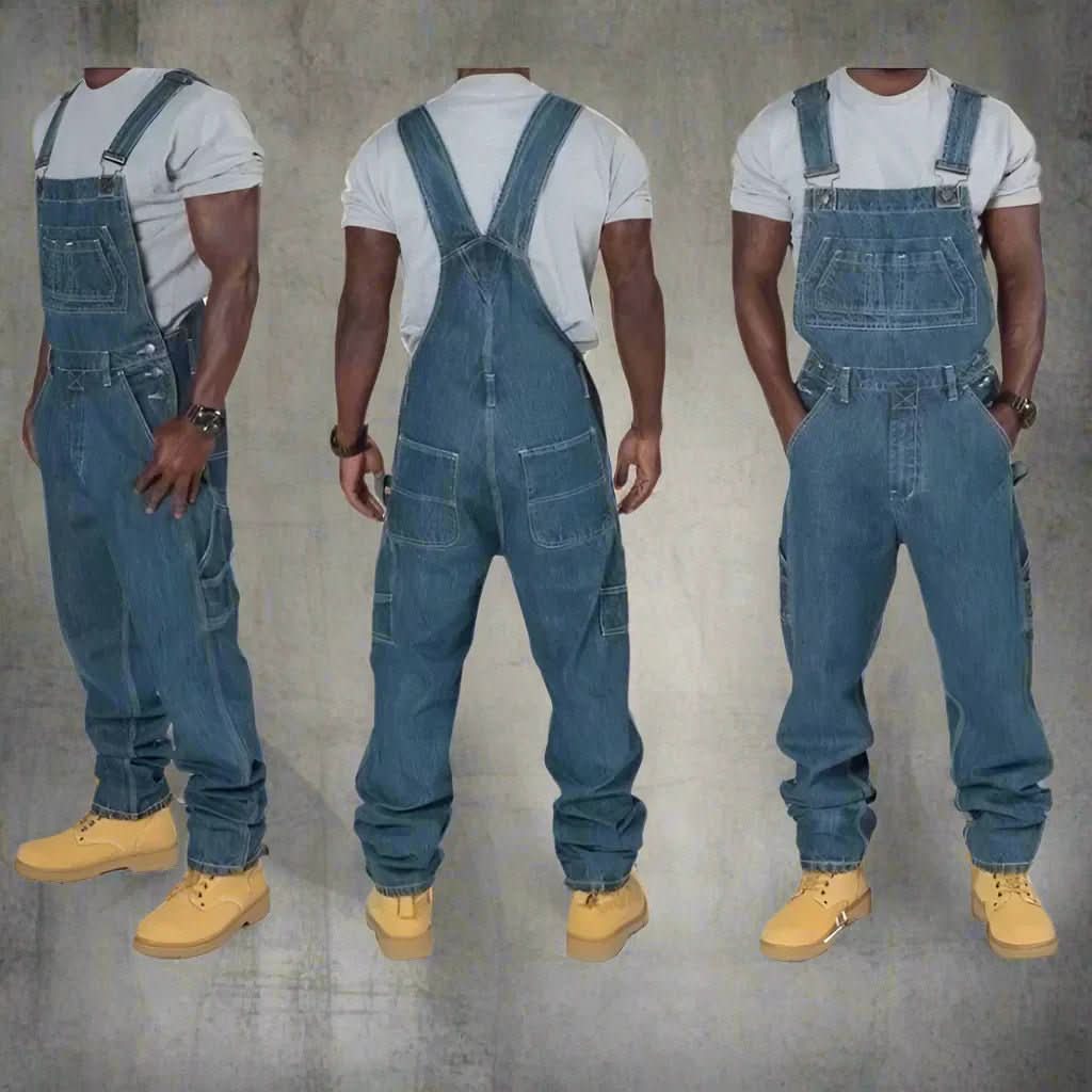 Herren Jumpsuit Mit Splice-Details Für Lässige Streetwear 2