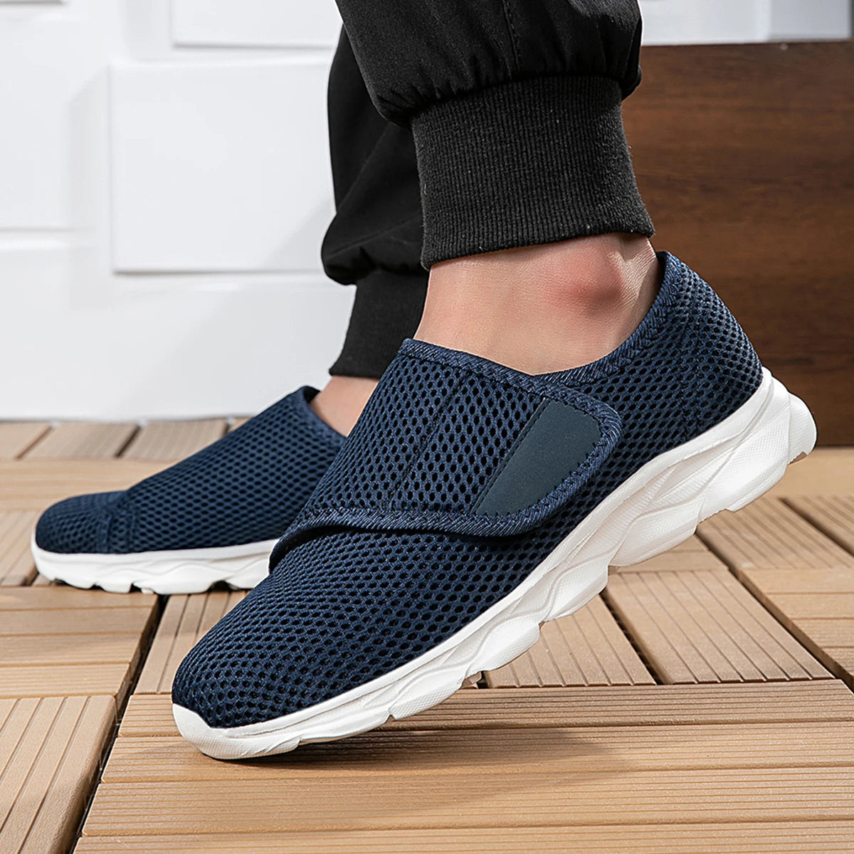 Herren Komfort Schuhe für breite Füße mit verstellbarem Design 5