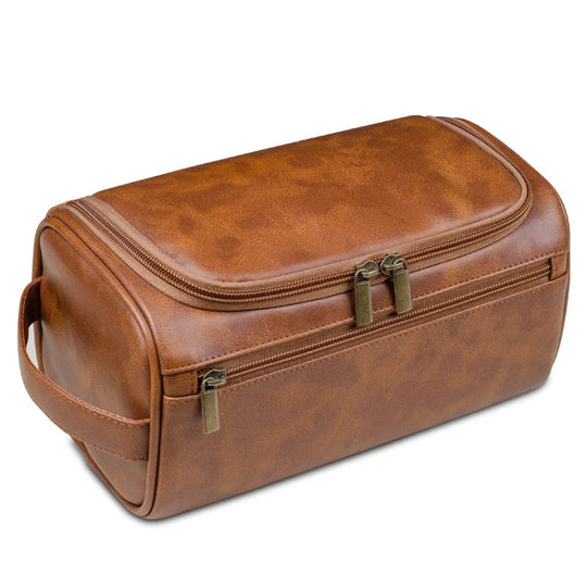 Herren Kulturbeutel aus Leder – Wasserdichtes Reise-Dopp-Set 4
