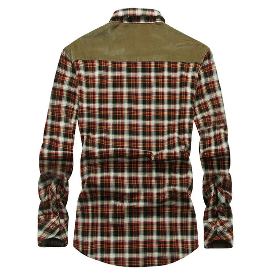 Herren Langarmhemd Kariert aus Baumwolle mit Fleece-Futter 2