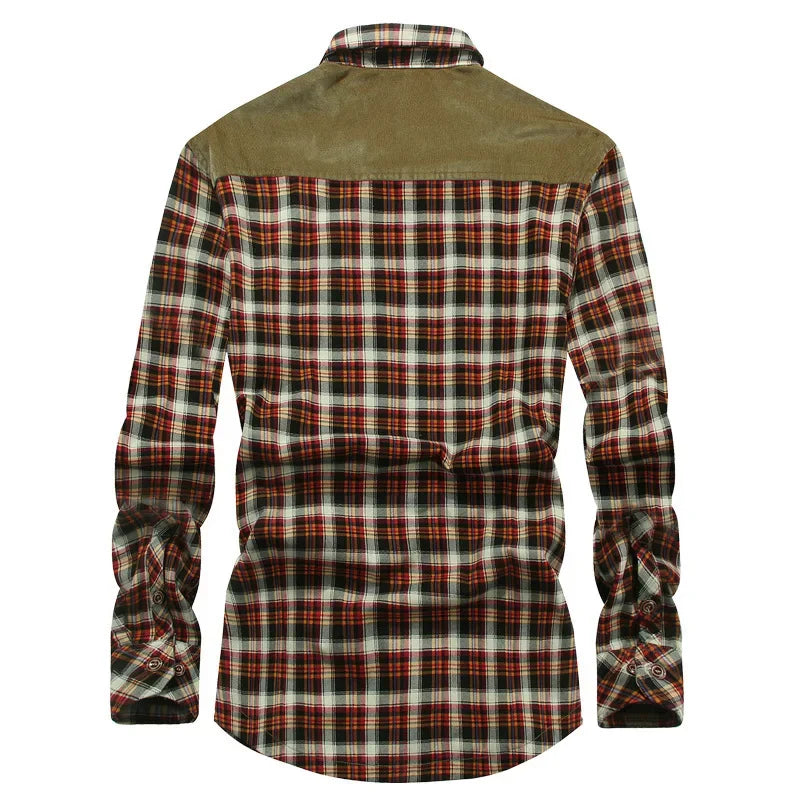 Herren Langarmhemd Kariert aus Baumwolle mit Fleece-Futter 2