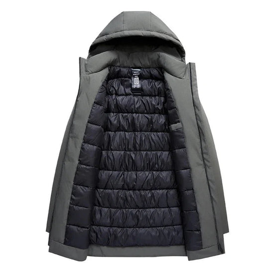 Herren Mantel Lang Winddicht Moderner Winterparka für Kalte Tage 3