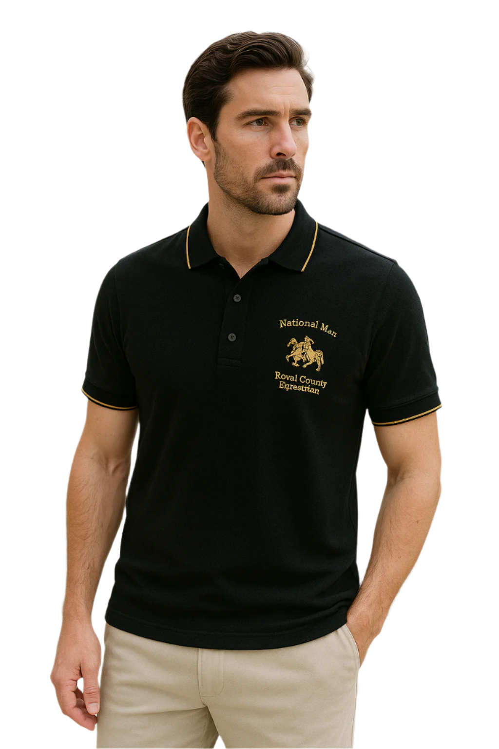 Herren Polo Shirt Klassischer Schnitt Mit Gesticktem Detail Aus Weichem Material 0