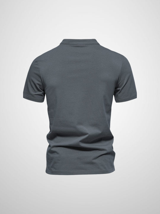 Herren Polo Shirt V-Hals Modernes Design Weiche Stoffe 3