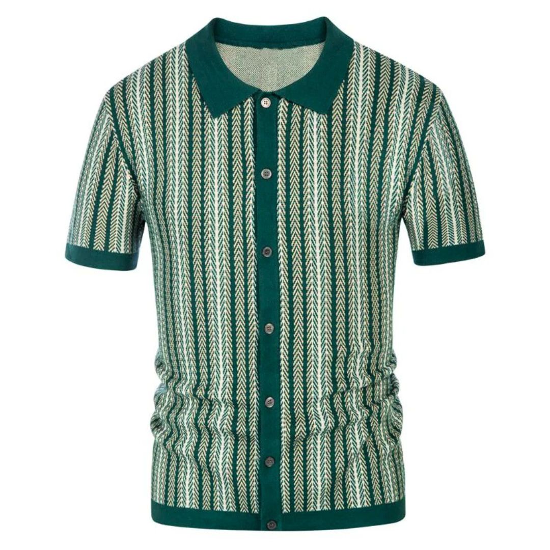 Herren Polohemd Chevron Mit Knopfleiste 5