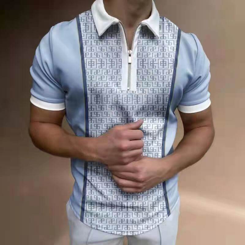 Herren Poloshirt mit Umlegekragen und Kontrastfarbe 2