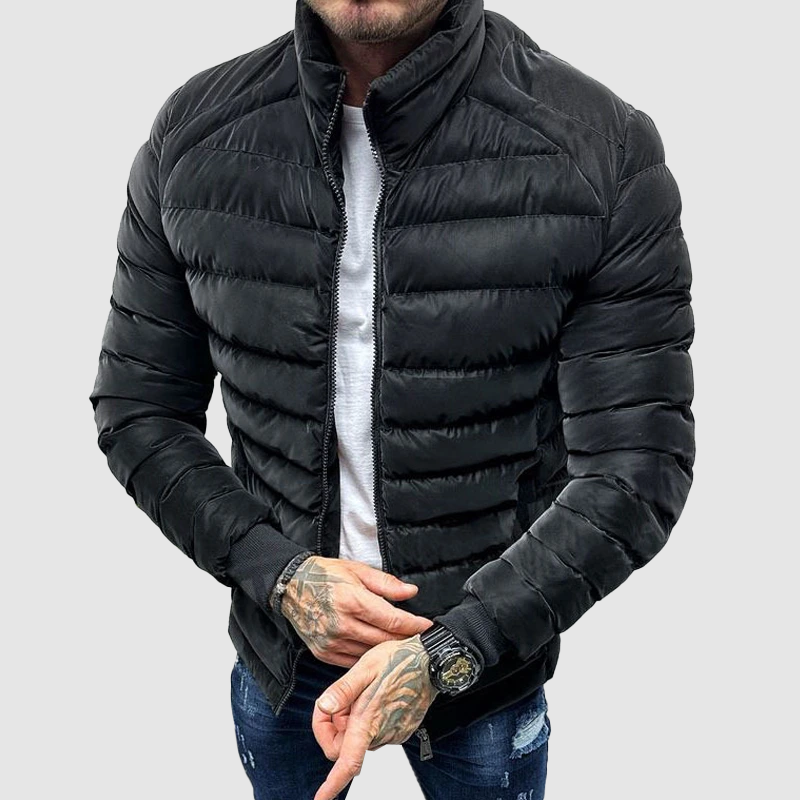 Herren Pufferjacke mit hohem Kragen und tailliertem Schnitt 4