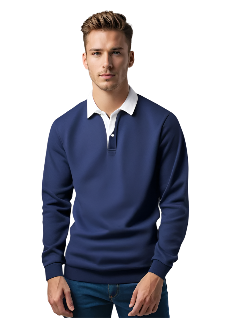 Herren Pullover Business Casual mit Knöpfen aus weichem Material 0