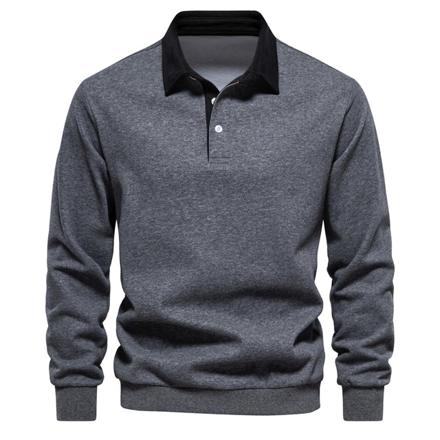 Herren Pullover Business Casual mit Knöpfen aus weichem Material 3