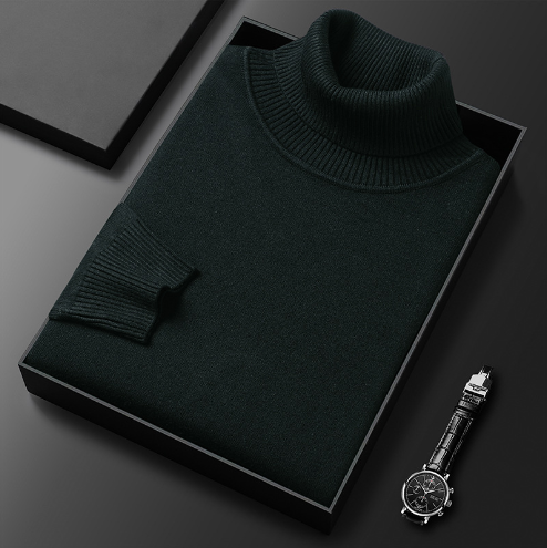 Herren Pullover mit Stehkragen und gerippten Bündchen 12
