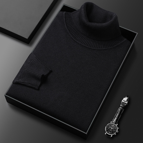 Herren Pullover mit Stehkragen und gerippten Bündchen 7