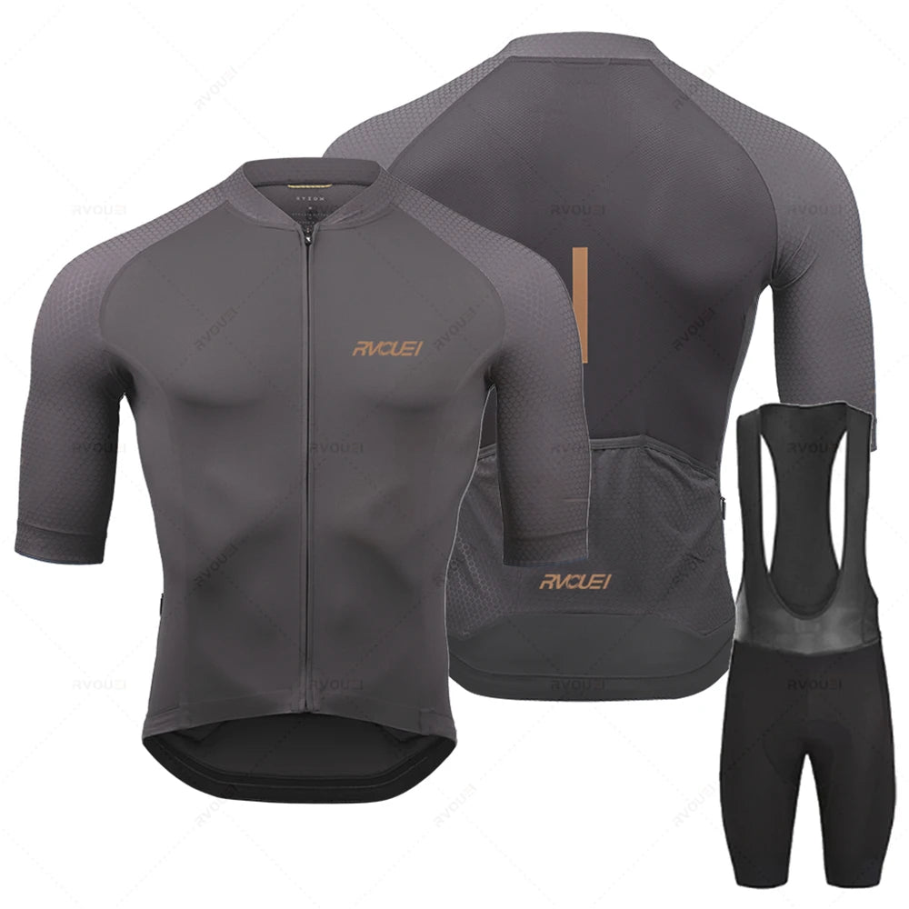 Herren Radsport Trikot Set Langarm Atmungsaktiv 4
