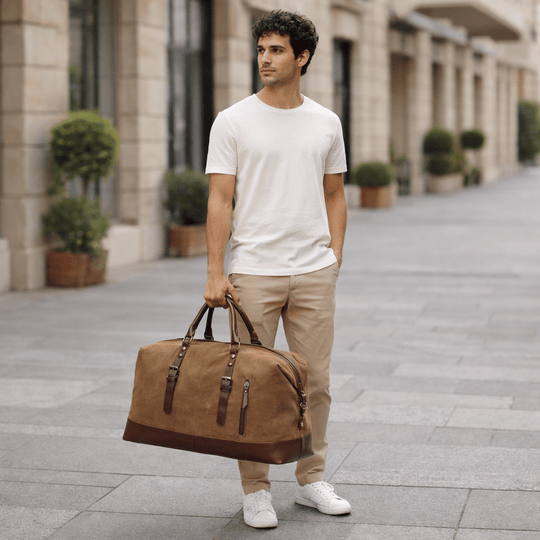 Herren Reisetasche mit robustem Canvas und stilvollen Details 2