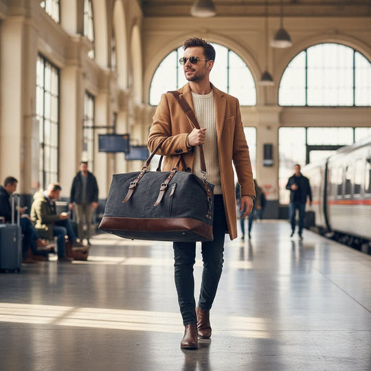 Herren Reisetasche mit robustem Canvas und stilvollen Details 3