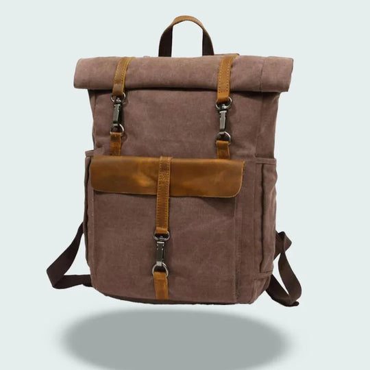 Herren Rolltop Rucksack Vintage Stil 8