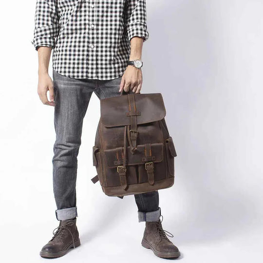Herren Rucksack Vintage mit Schnallenriemen 3