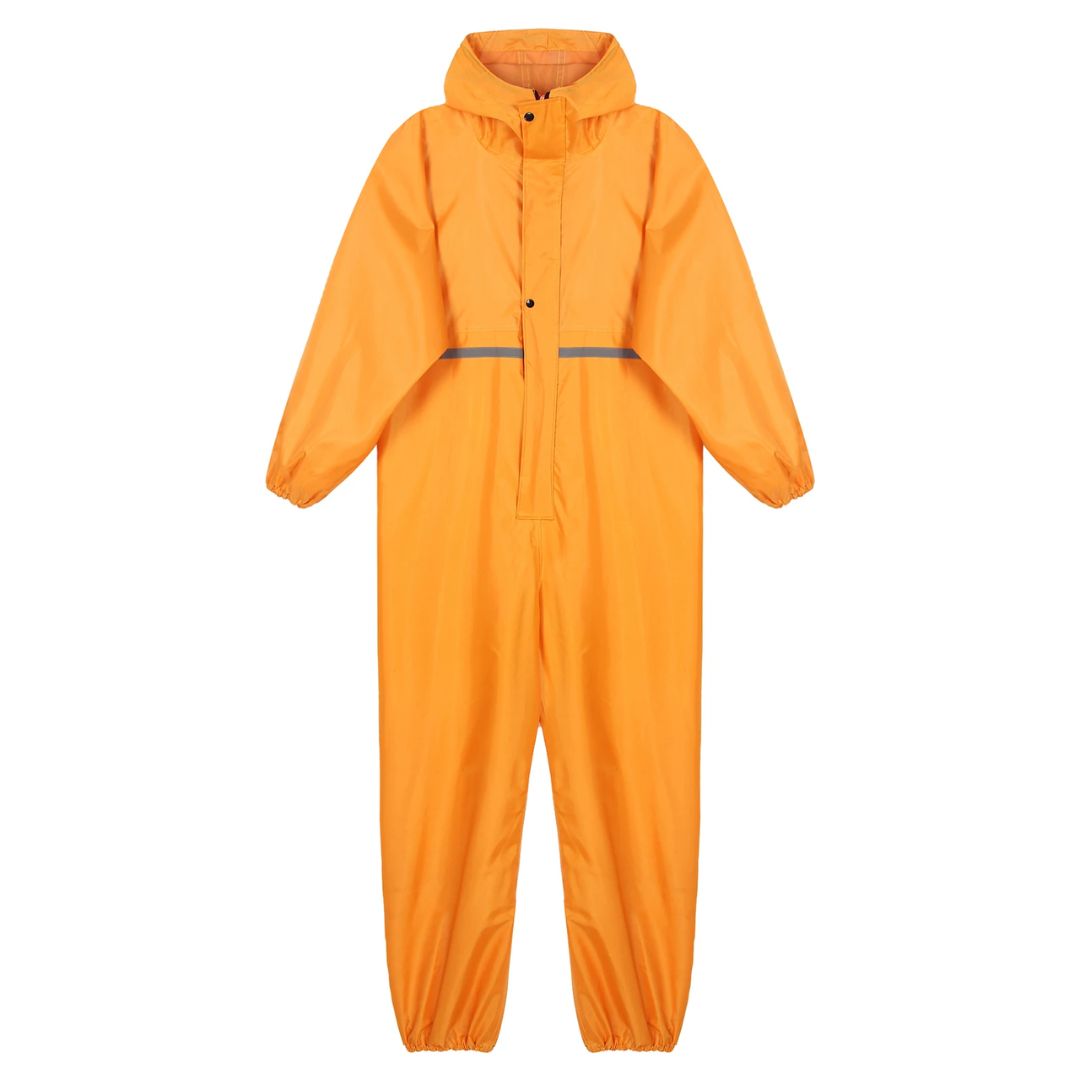 Herren Sicherheitsoverall mit Kapuze Wasserdicht und Reflektierenden Streifen 7