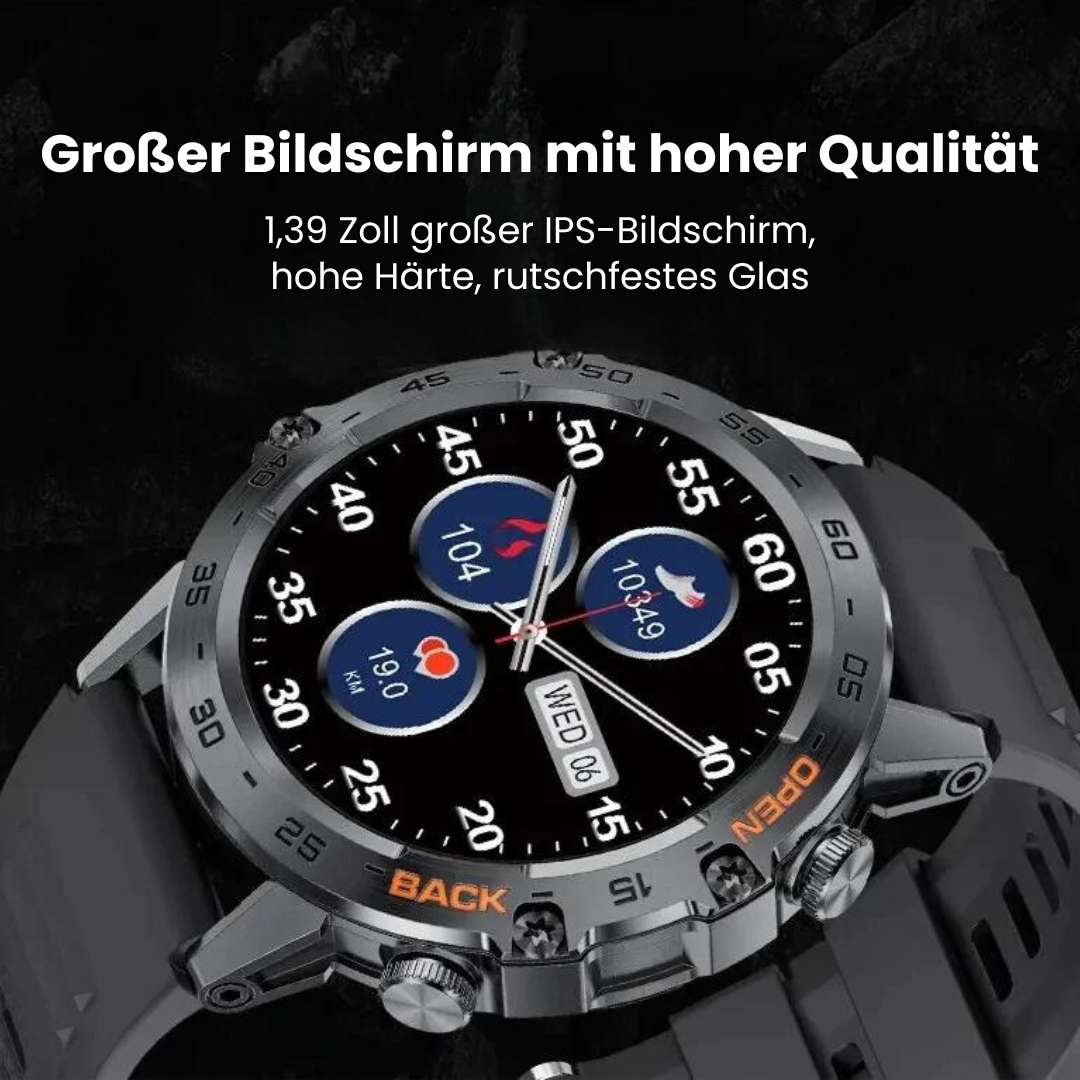 Herren Smartwatch Militärisch mit GPS und Herzfrequenzmonitor 2
