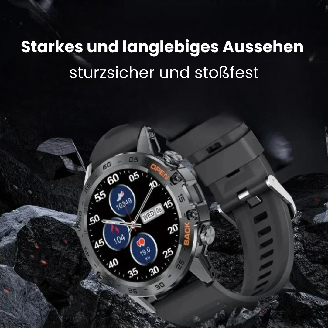 Herren Smartwatch Militärisch mit GPS und Herzfrequenzmonitor 4