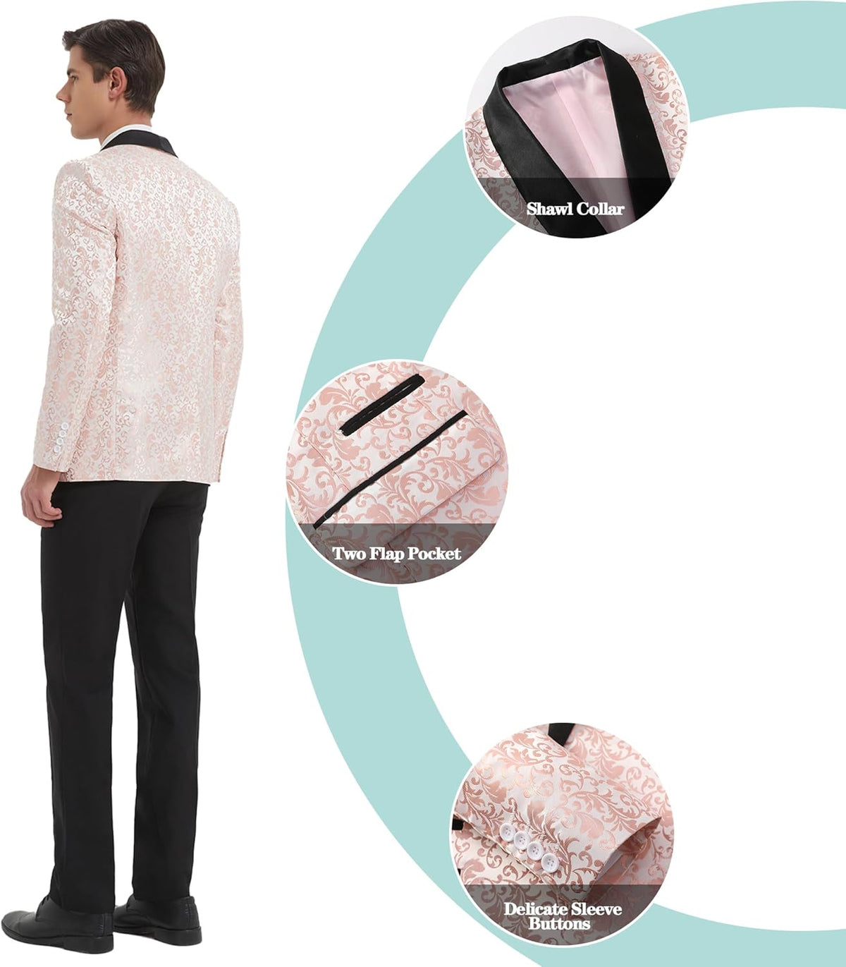 Herren Smoking Klassischer Schnitt für Hochzeit und Anlässe 3