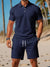 Herren Sommer Set Polo und Shorts mit Ton-sur-Ton Struktur 1