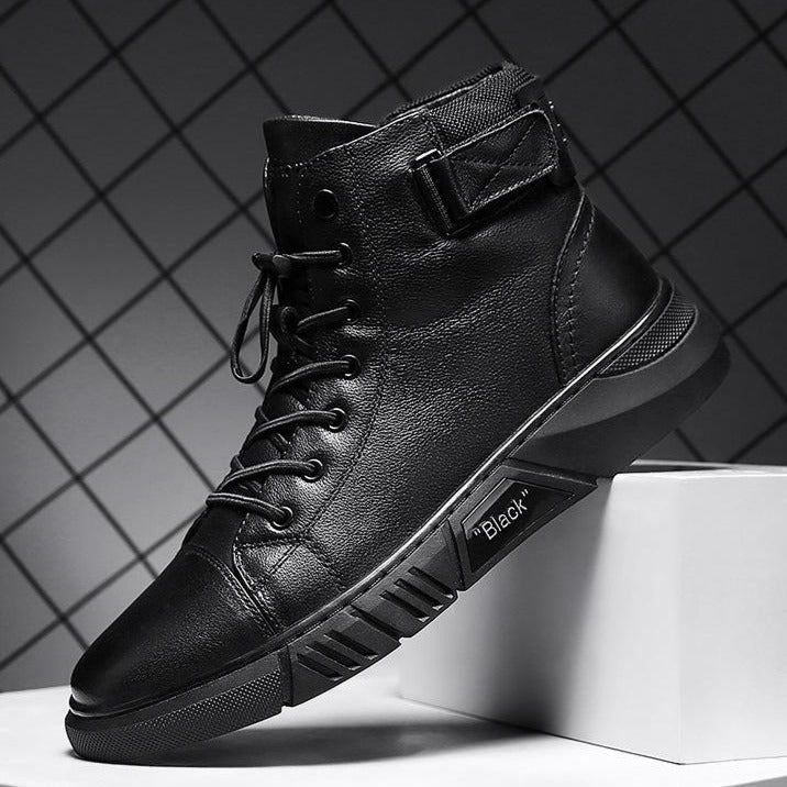 Herren Stiefel Hoch Schwarz Handgefertigt für Herbst 0