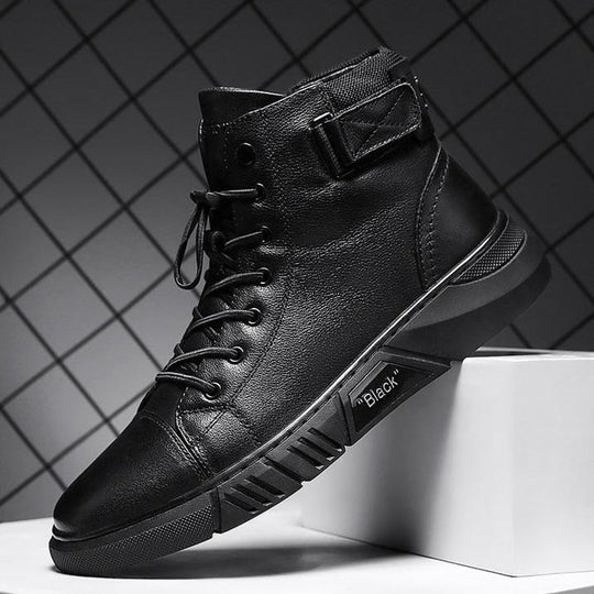 Herren Stiefel Hoch Schwarz Handgefertigt für Herbst 0