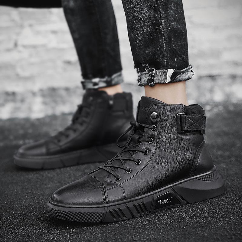 Herren Stiefel Hoch Schwarz Handgefertigt für Herbst 5
