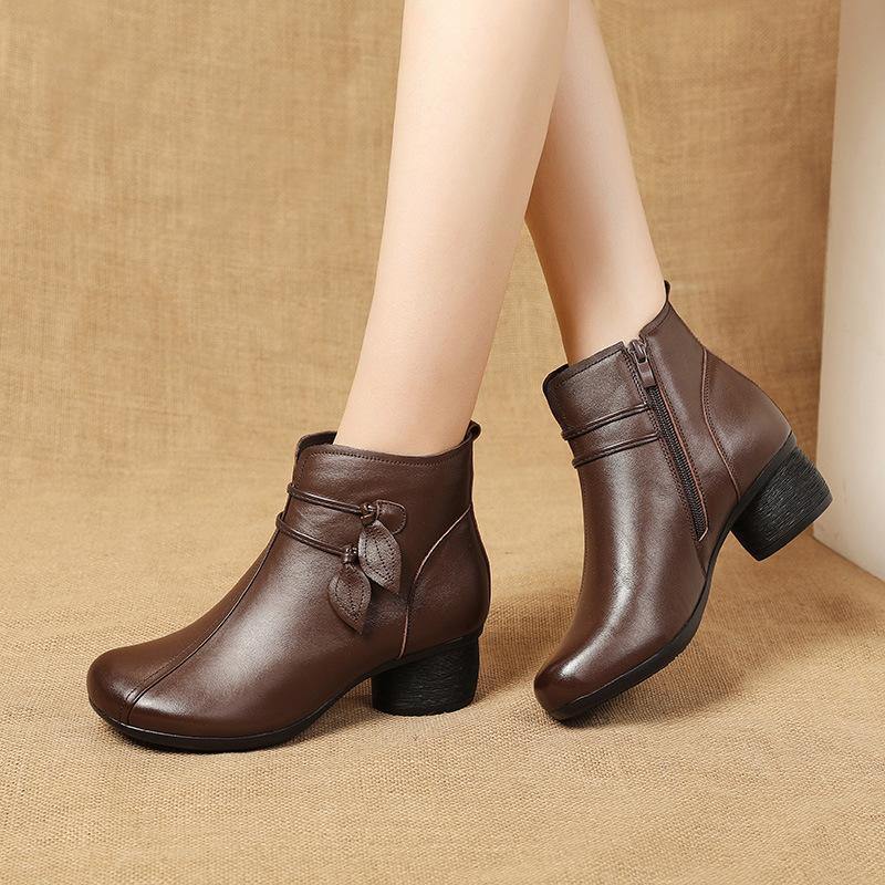 Herren Stiefel Hoch mit Reißverschluss und Blockabsatz für Winter 0
