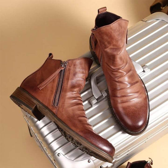 Herren Stiefel Lässig Mit Reißverschluss - Vielseitig Kombinierbare Stiefel für Jeden Anlass 2