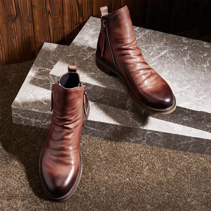 Herren Stiefel Lässig Mit Reißverschluss - Vielseitig Kombinierbare Stiefel für Jeden Anlass 7
