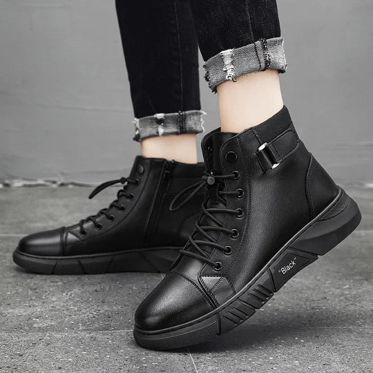 Herren Stiefel Leder Ergonomisches Design Schwarz Braun Winter 3