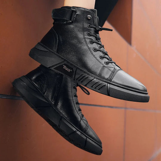 Herren Stiefel Leder Ergonomisches Design Schwarz Braun Winter 4