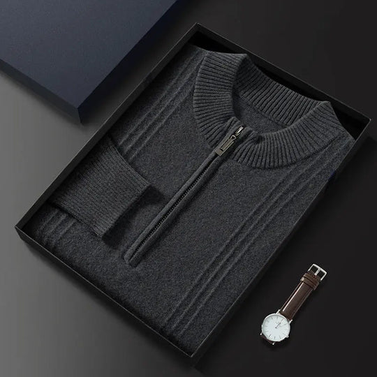 Herren Strickjacke Mit Halb Reißverschluss Modernes Design 4