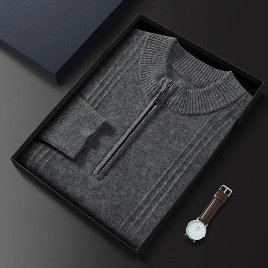 Herren Strickjacke Mit Halb Reißverschluss Modernes Design 5