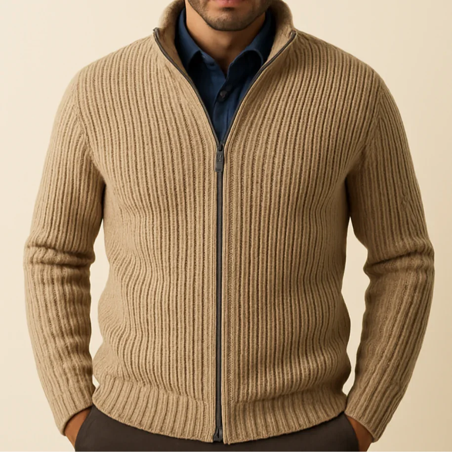 Herren Strickjacke mit Reißverschluss für Vielseitige Anlässe 3