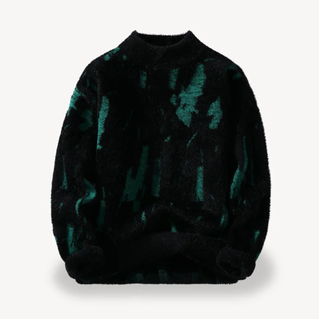 Herren Strickpullover mit Kuhmuster im lässigen Stil 1