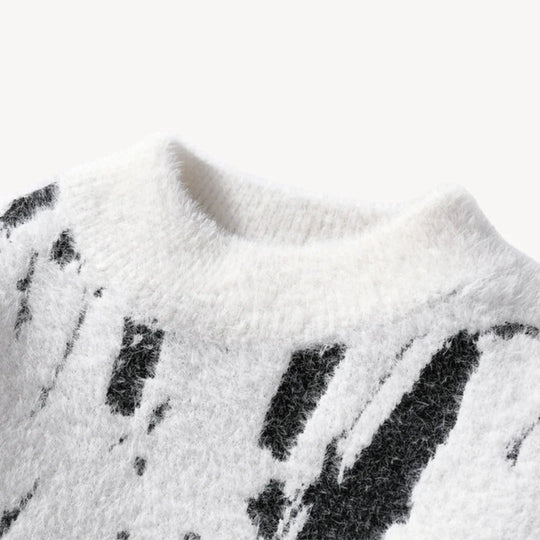 Herren Strickpullover mit Kuhmuster im lässigen Stil 4