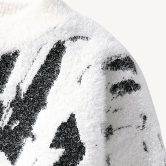 Herren Strickpullover mit Kuhmuster im lässigen Stil 5