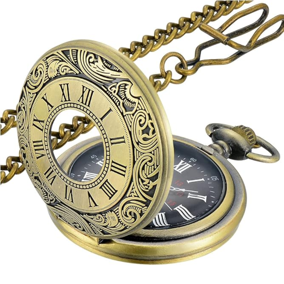 Herren Taschenuhr Vintage Stil mit Kette für stilvolle Anlässe 0