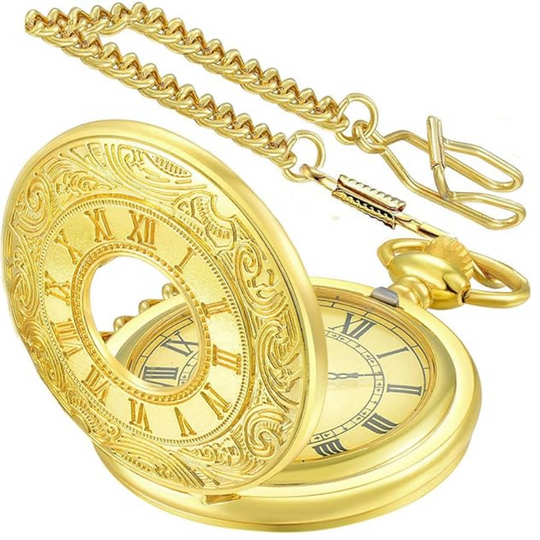 Herren Taschenuhr Vintage Stil mit Kette für stilvolle Anlässe 11