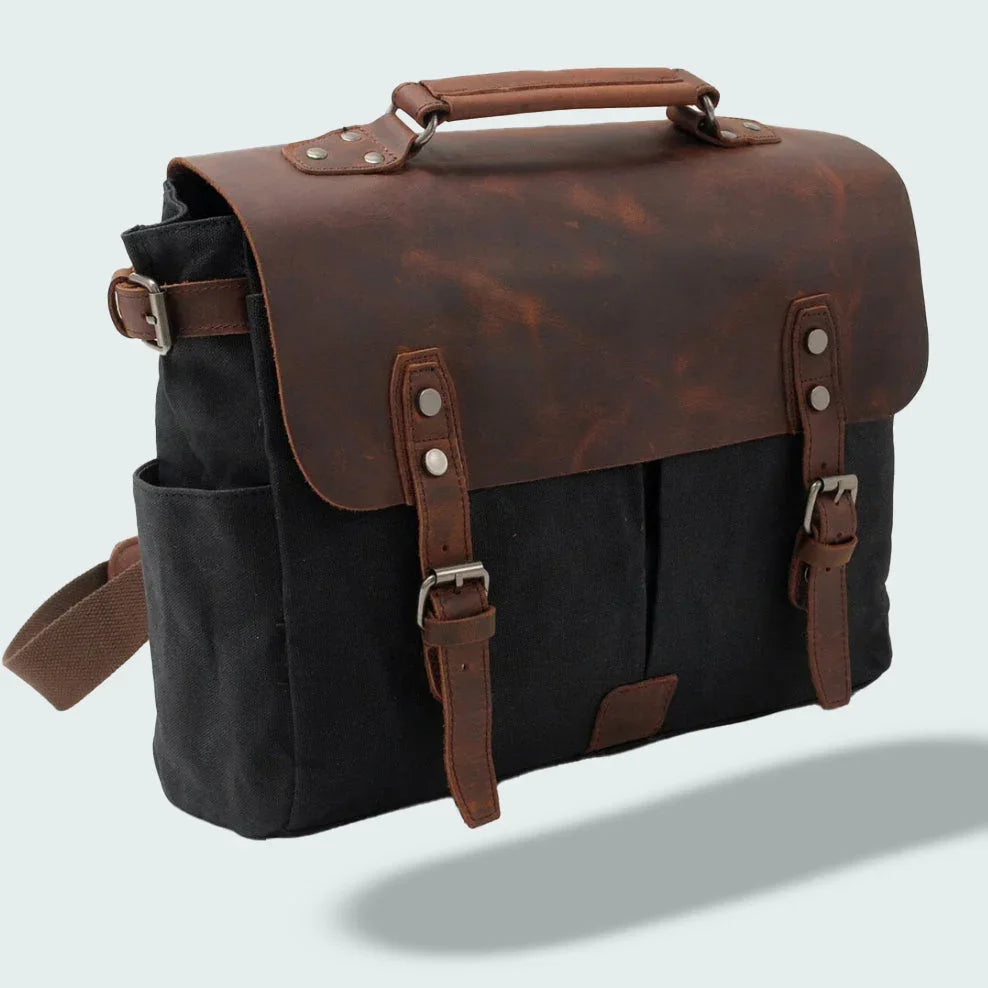 Herren Umhängetasche Vintage Stil mit Verstellbarem Schultergurt und Geräumigem Hauptfach 4