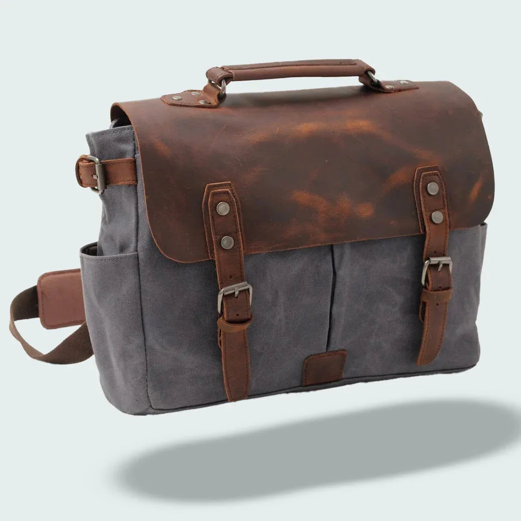 Herren Umhängetasche Vintage Stil mit Verstellbarem Schultergurt und Geräumigem Hauptfach 6