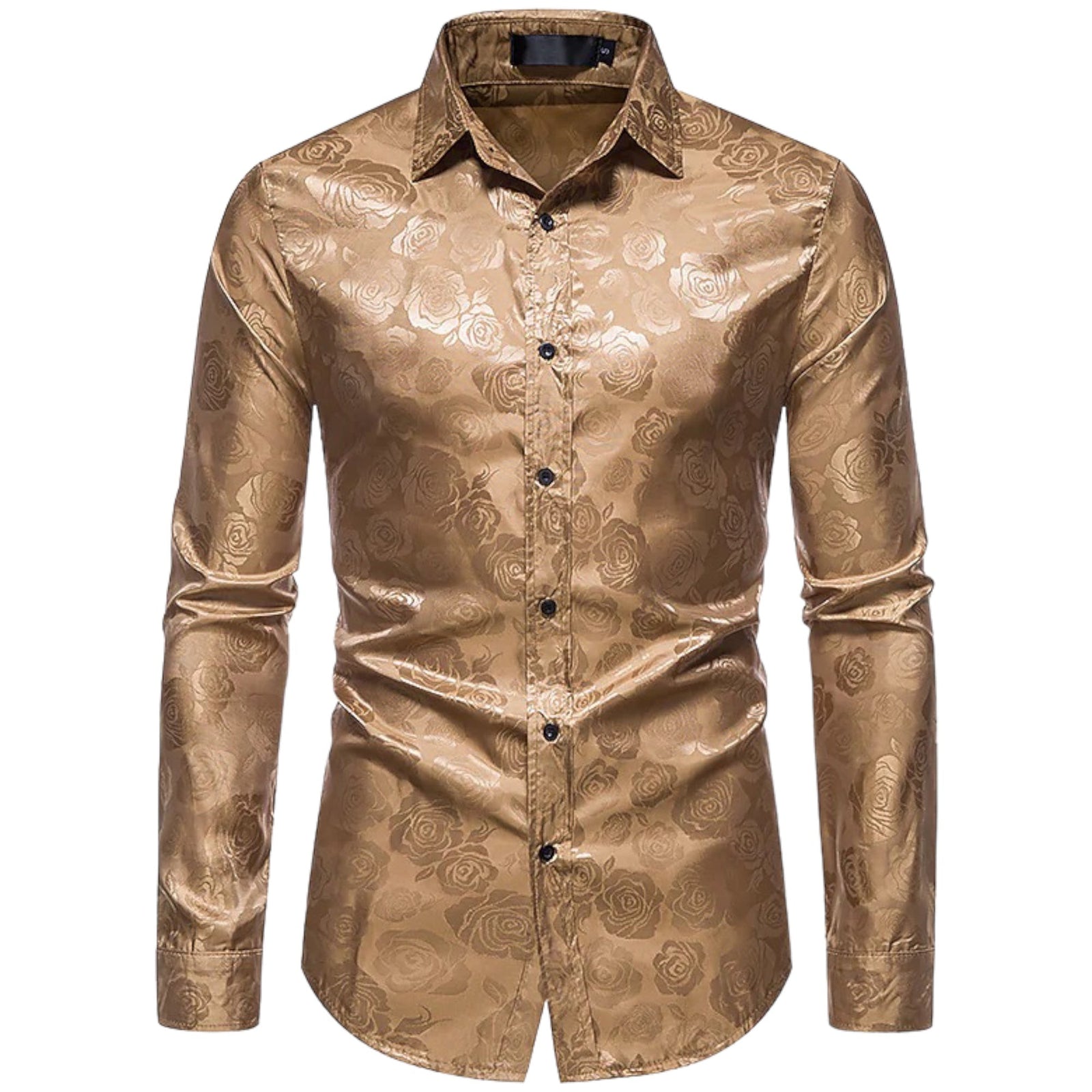 Herrenhemd Langarm Florales Design Bequemer Stoff 6