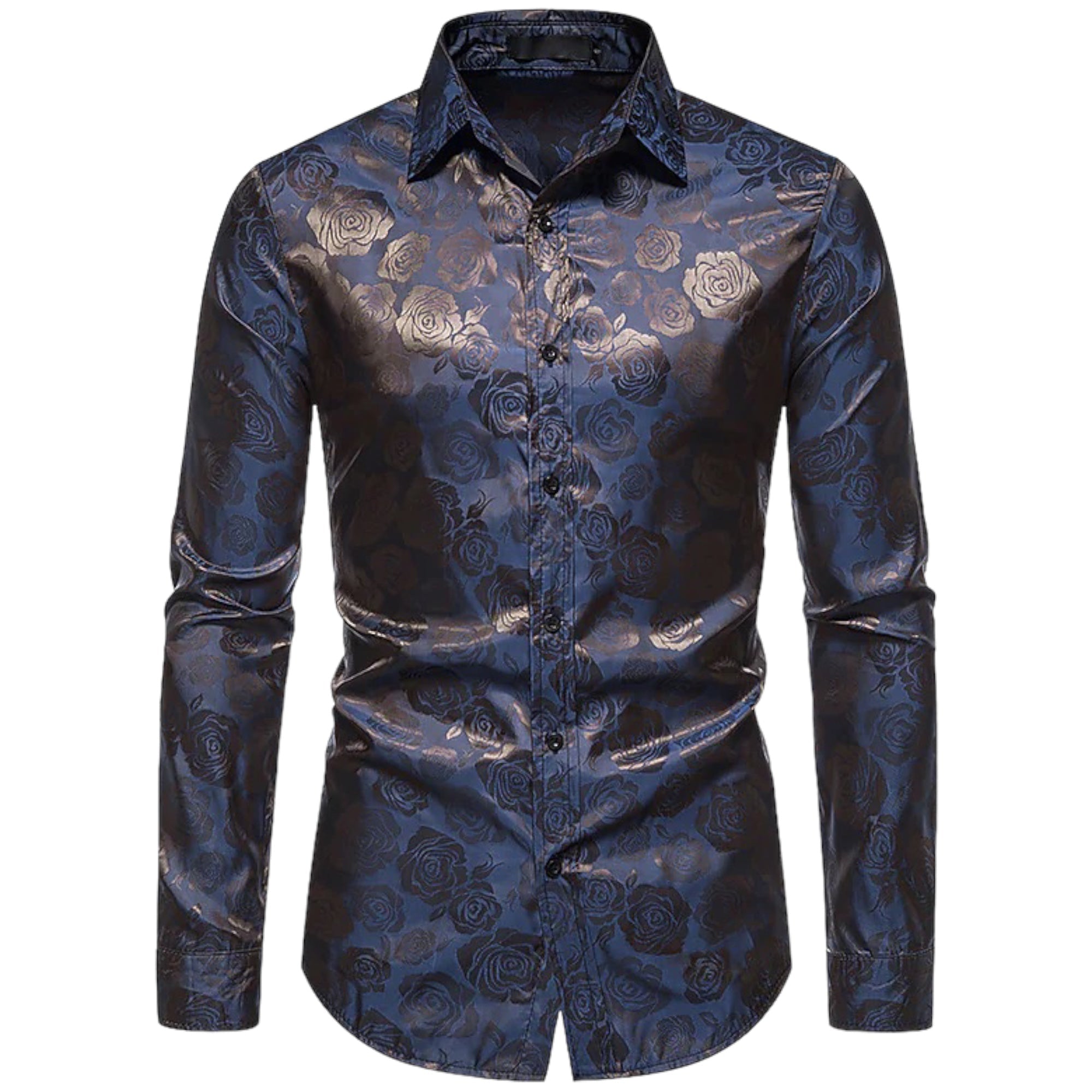 Herrenhemd Langarm Florales Design Bequemer Stoff 9
