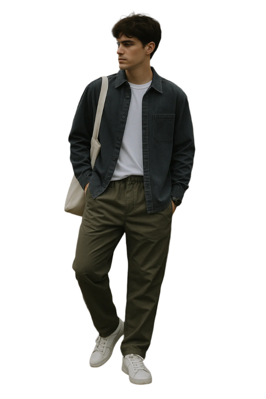 Herrenhose mit entspannter Passform und weichem Material 0