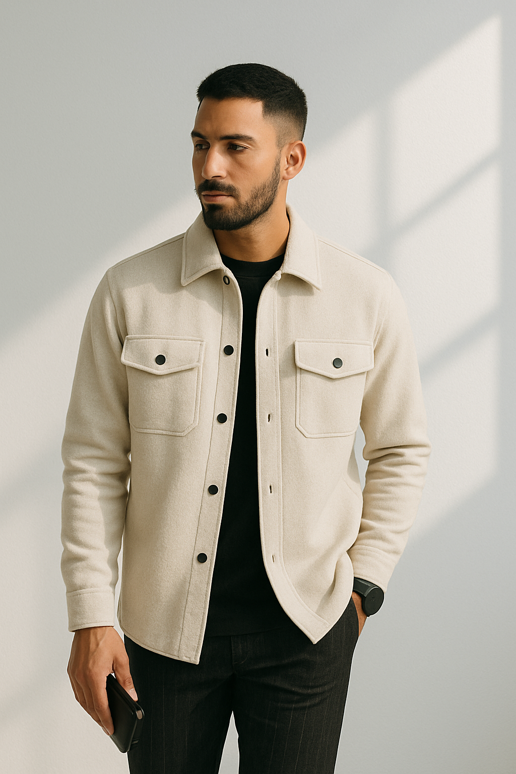 Herrenjacke Casual Baumwolle Atmungsaktiv für Frühling/Sommer 1