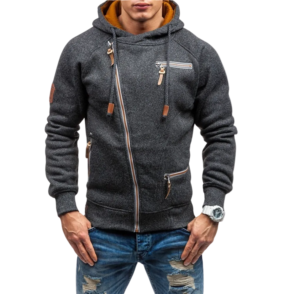 Herrenjacke Kapuzenjacke Mit Reißverschluss Für Freizeit Und Alltag 0